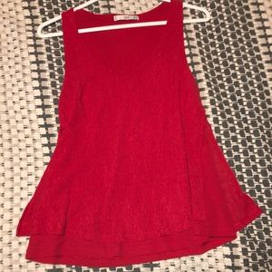 Mango double layer red dressy tank